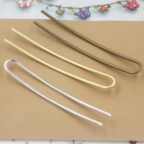 5pcs/lot Vintage Antique Bronze Hair Jewelry Hairpins Barrettes Retro Long Arch Hairpin Hair Wear Findings