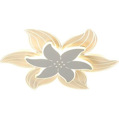 Modern Art Flower Chandelier Light with Remote Control Acrylic Sconce for living room bedroom balcony study ceiling lamp white