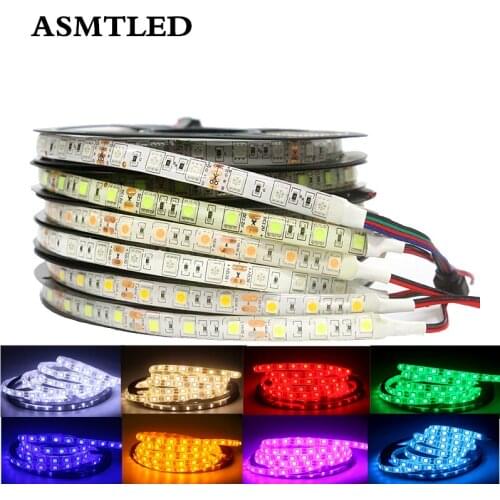 5M Super Bright 5050 SMD RGB Led Strip Light 60Leds/M 300Leds DC 12V Led Tape Flexible Light Ip65 Waterproof Home String Ribbon