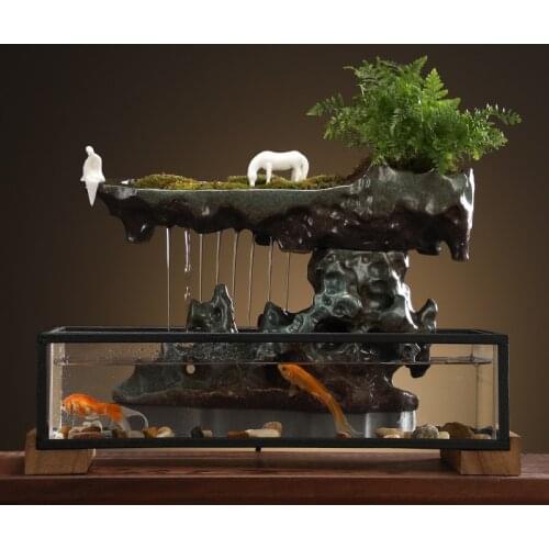 Creative Ceramic Water Purifier Decoration Feng Shui Fortune Atomization Humidification Office Living Room Desktop Fish Tank