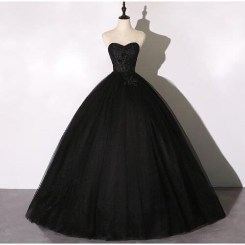 Vestidos Black Quinceanera Dresses 2021 New Prom Dress Classic Strapless Ball Gown Vintage Party Dress Plus Size Robe De Bal