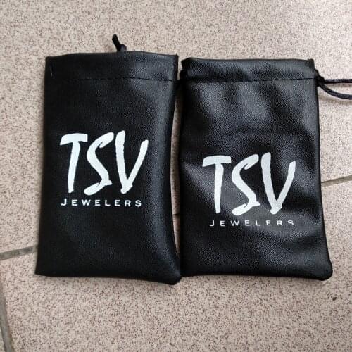 High quality pu leather drawstring jewelry bags wholesale custom 8*12cm gift pouch with custom logo printing free shipping