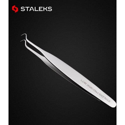 Staleks High Quality Tweezers Acne Needle To Blackhead Beauty Tweezers Cell Clamp Tool Special For Beauty Salon TE-50-1
