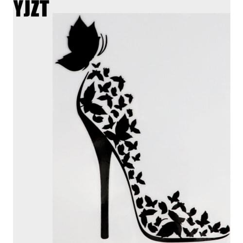 13cm*17.1cm Fashion Butterfly Decor Vinyl Car Sticker Motorcycle Black/Silver S3-5908