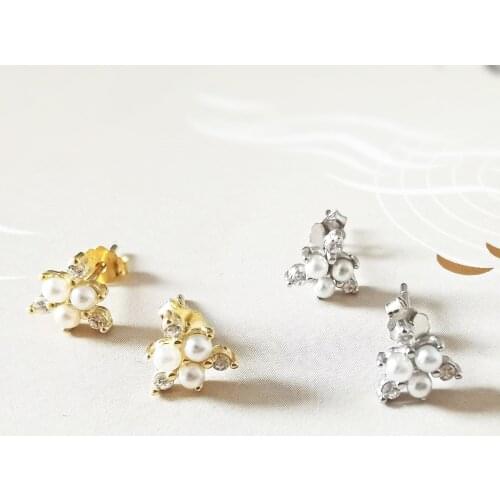 Pyramid 925 Sterling Silver Earrings For Women Unique Design Elegant Pearl Statement Triangle Wholesale Lots Bulk Female Fashion