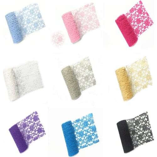 1Yard 6" Solid Lace Fabric Webbing Flower Decoration Packing Material DIY Trim Headband Sewing Home Decoration,10Yc19047