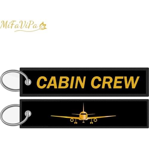 50 PCS Fashion Jewelry Customized Keychain llaveros Safety Label Embroidery Customize Key Rings Chain for Aviation Gifts OEM Ke