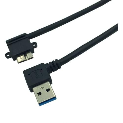 25cm USB 3.0 A 90 degree Left angle male to Micro B male 90 degree left angle short Cable