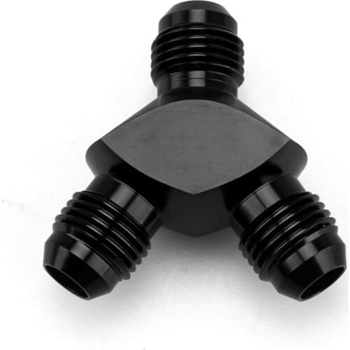 AN6 Y Block Fitting Adapter Aluminium AN6 Male to 2-6AN AN6 Y Block Fitting 3-Way Adapter