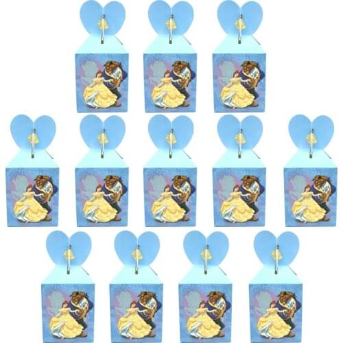 Disney Beauty and the Beast Party Supplies Candy Box Baby Shower Birthday Party Decor Cartoon Kids Birthday Paper Gift Boxes