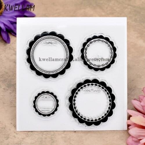 Flower Round Scrapbook DIY photo cards rubber stamp clear stamp transparent stamp 10x10cm KW8030502