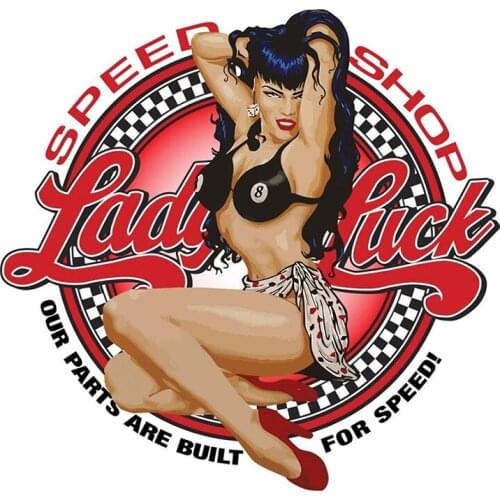 Fuzhen Boutique Decals Exterior Accessories Lucky Ladie Speed Shop Decal Funny Car Stickers Car Styling Waterproof Graphics