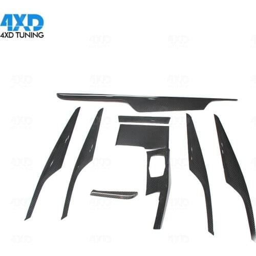 G30 G38 G32 Carbon Fiber Interior Trim Cover For BMW 5 Series 530i Gloss Black & Matt Black Trim 9 pcs LHD Only 2017 2018 2019