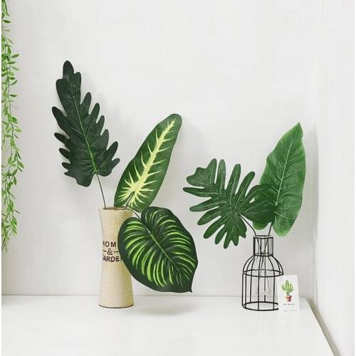 10pcs Simulation Grass Watermelon Leaf Flower Arrangement with Grass Plastic Flower and Grass Decoration