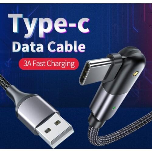 Type-c Micro Data Cables 180 Degree Rotation Line Angle Adjustment Right Angle Elbow 5V3A Charging Cord Data Transmission Wire