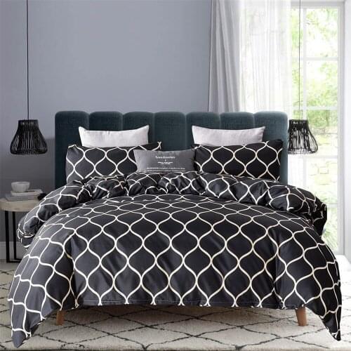 Classic Bedding Set Quilt Cover Duvet Sets King Queen Double Twin Full Single Size Black Geometry Bed Linens Comforter Covers