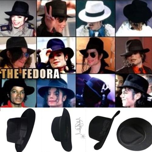 The Best Fedora Black Wool Retro Hat of Michael Jackson for MJ fans with Name Formal Gentry