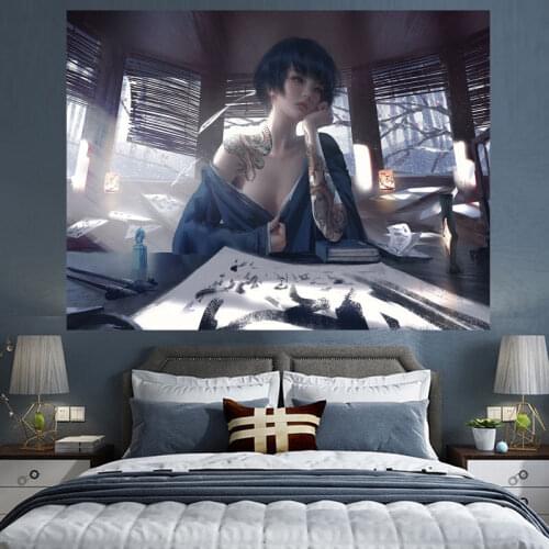 Kawaii Room Decor Bedroom Wall Decoration Hippie Aesthetic Room Decor Tarot Cards Witchcraft Tapestry Decoration Mural Tapiz