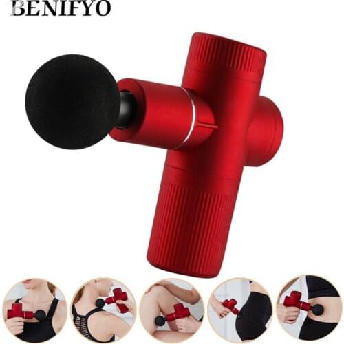 Mini Pocket Massage Gun Deep Muscle Vibration Relief Pain Relax FitnessNoise Reduction Design 4 Massage Heads Portable Massager