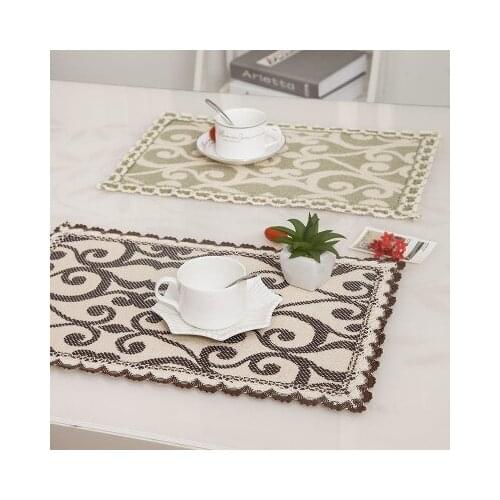 Fashion Cotton fabric mat lace type heat insulation pad table mat 45*29.3cm free shipping