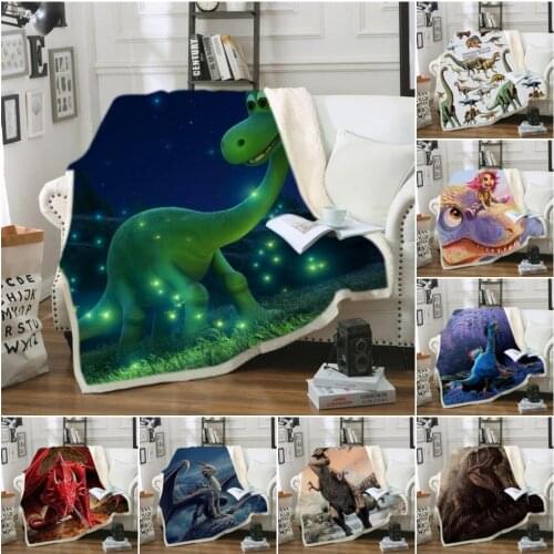 Cartoon Dinosaur Blankets Throw Nap Blankets Bedding Sheet Sofa Cover 150x200cm For Couch Travel Home on Car Crib Plane Cobertor