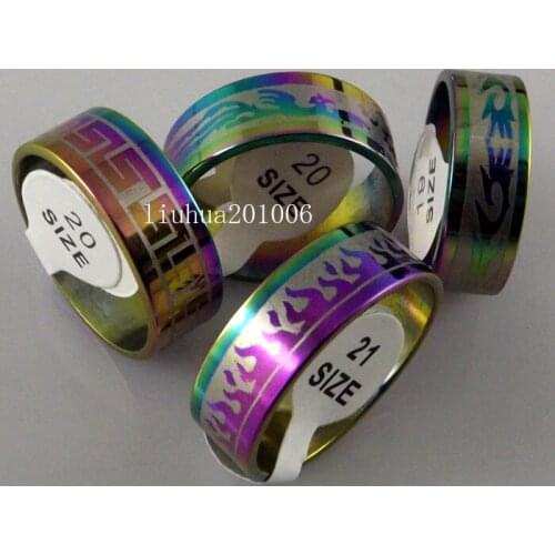 Wholesale 50 pcs Color Jewelry lot stainless steel rings Fashion jewelry free shipping