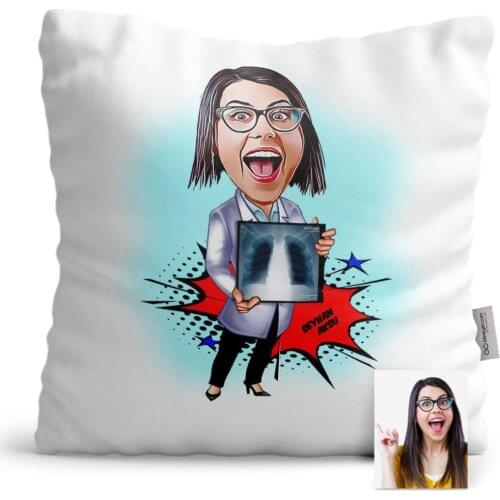 Personalized Women 'S Radyolojist Cartoon Satin Pillow-1