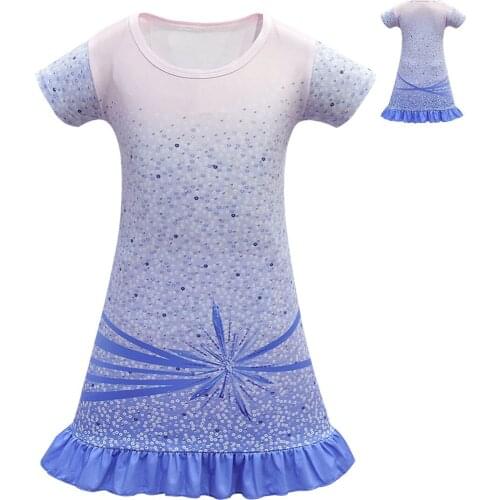 Girls Dresses Snow Queen Elsa Princess Dresses Kids Cartoon Sleepwear Carnival Birthday Party Clothes Fantasy Elza Casual Dress