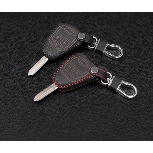 Latest high quality handmade leather key cover for Jeep Wrangler for Jeep Compass for Jeep Free 3 button remote control starline