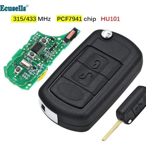 315MHz 433MHz 3 Buttons Full Remote Key Fob with ID7941 Chip for LAND ROVER LR3 Range Rover Sport Vogue HU101 Uncut