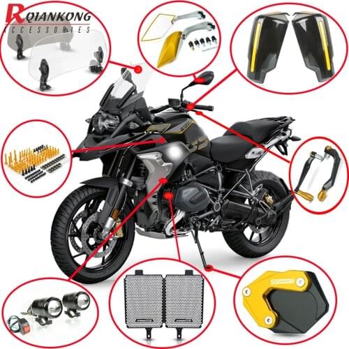 Radiator Grille Guard Handguard Engine Protector Windscreen Bolts Side Stand Pad Enlarger Mirror Lights for BMW R1250GS/ADV 2019