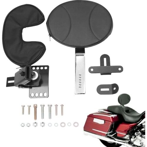 Adjustable Plug-In Driver Rider Backrest Kit For For Harley Touring Street Glide CVO 1997-2019
