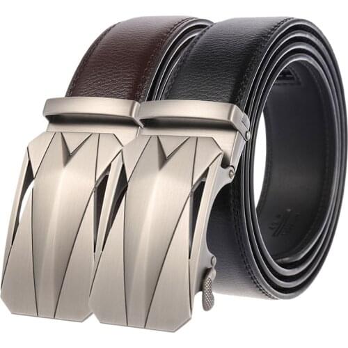 Fashion Belts for Men 180 200cm Plus Size Automatic Buckle Mens Belt Genuine Leather Belts Men Business Trouser Belt for Jeans