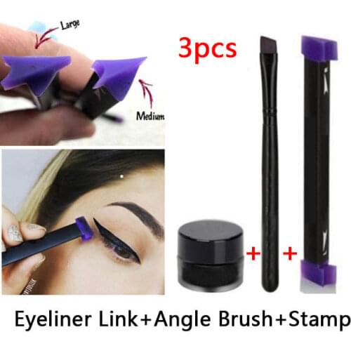 3Pcs/1Set Beauty Makeup Stamps Eyeliner Tool New Wing Style Kitten