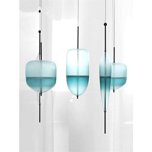 Nordic Modern Art Pendant Lights Gradient Glass Living Room Restaurant Bar Cafe Clothing Store LED Lamp Decoration Light Fixture