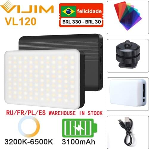 VIJIM VL120 Led Video Light 3200-6500K With Diffuser RGB Effect Camera Light Vlog Fill Light Photography Lighting for Video Lamp