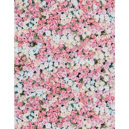 TR Pink And White Rose Small Flowers Photography Studio Backgrounds High-grade Vinyl cloth Computer Printed Custom Baby Backdrop