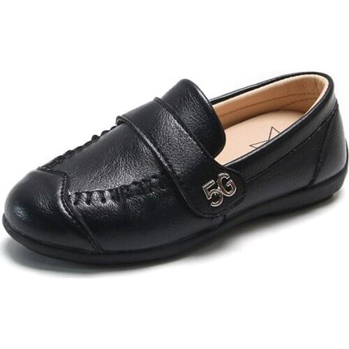 Kids Shoes Boys Leather Casual Shoes Pure Color Children Boy Shoes Soft Bottom Retro Style Shoe Baby Loafers SMG187