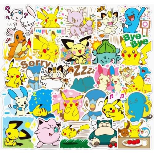 80 Cute Pokemon Stickers Cartoon Anime Pocket Elf Pikachu Waterproof Removable Luggage Scooter Laptop