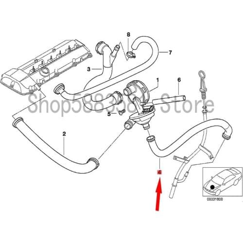 CAR exhaust pipe exhaust hose bm wE39 520I M54 E39 525I E39 520I M5 valve cover exhaust pipe crankcase exhaust hose