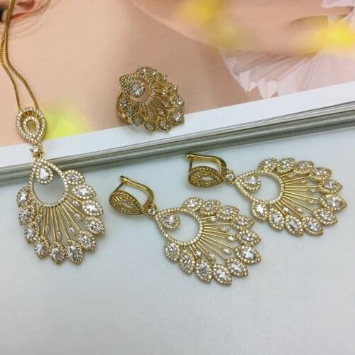 Yuminglai Luxury Cubic Zirconia Jewelry Pendants Sets for Women FHK10363