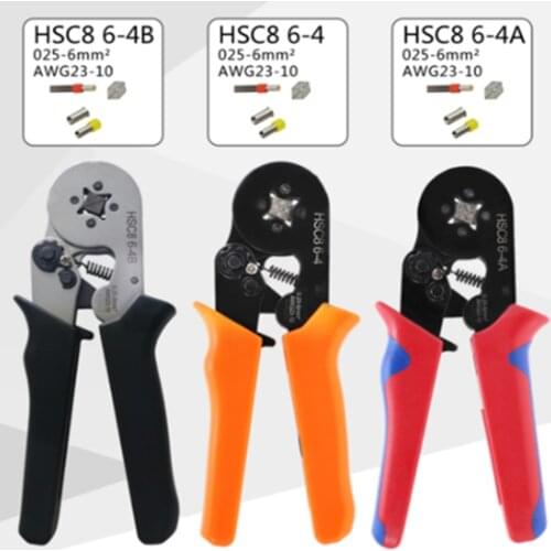1PCS 0.25-6mm2 23-10AWG Terminal Crimping Tool Bootlace Ferrule Crimper Plier Cable Cord Wire End Sleeves HSC8 6-4 A B