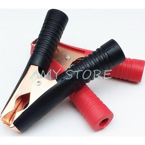 10Pcs Full Insulated Metal Car Battery Clips Crocodile Alligator Test Clamps 100A 90mm Red and Black