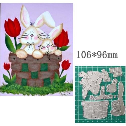 106*96mm Bunny Rabbit Metal Cutting Dies Scrapbooking Album Paper Craft Handmade Card Stencil Dies