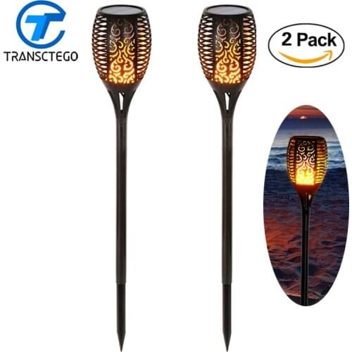 2PCS 96 LED Solar Light Flickering Tiki Torches Flames Outdoor Lighting For Garden Path Yard Solar Powered Lamp Street Lights