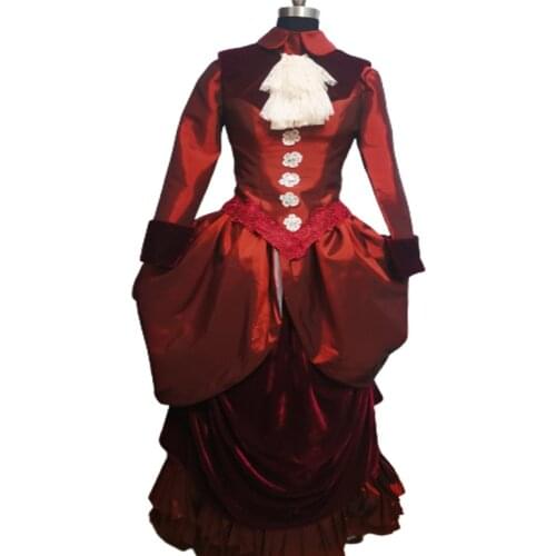 2021 New red elegant Halloween Cosplay dress Colonial Georgian Renaissance Gothic Historical dress D-678