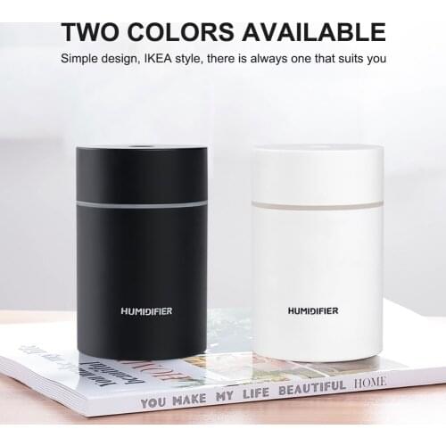 300ml USB Mini Humidifier Desktop Misting Aroma Diffuser with Night Light 2 Modes Auto Power Off Air Humidifier for Car Office