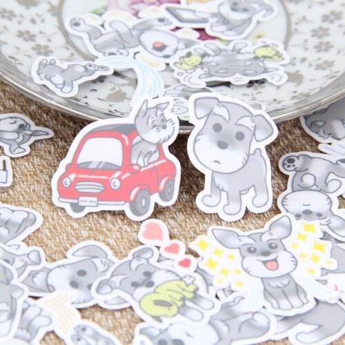 40 pcs for Cute Gray Puppy Emoticons Laptop Laptop Motorcycle Luggage Photo Album Toys DIY Homemade Decorative Stickers