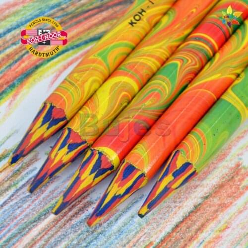 5pc KOH-I-NOOR woodless colored sticks Pencil Rainbow Color Pencil Painting Coloring pencil Art Set children magic drawing pens