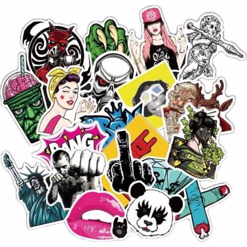 50 PCS Funny Car Stickers on Motorcycle Suitcase Home Decor Phone Laptop Covers DIY Vinyl Decal Sticker Bomb JDM Car Styling